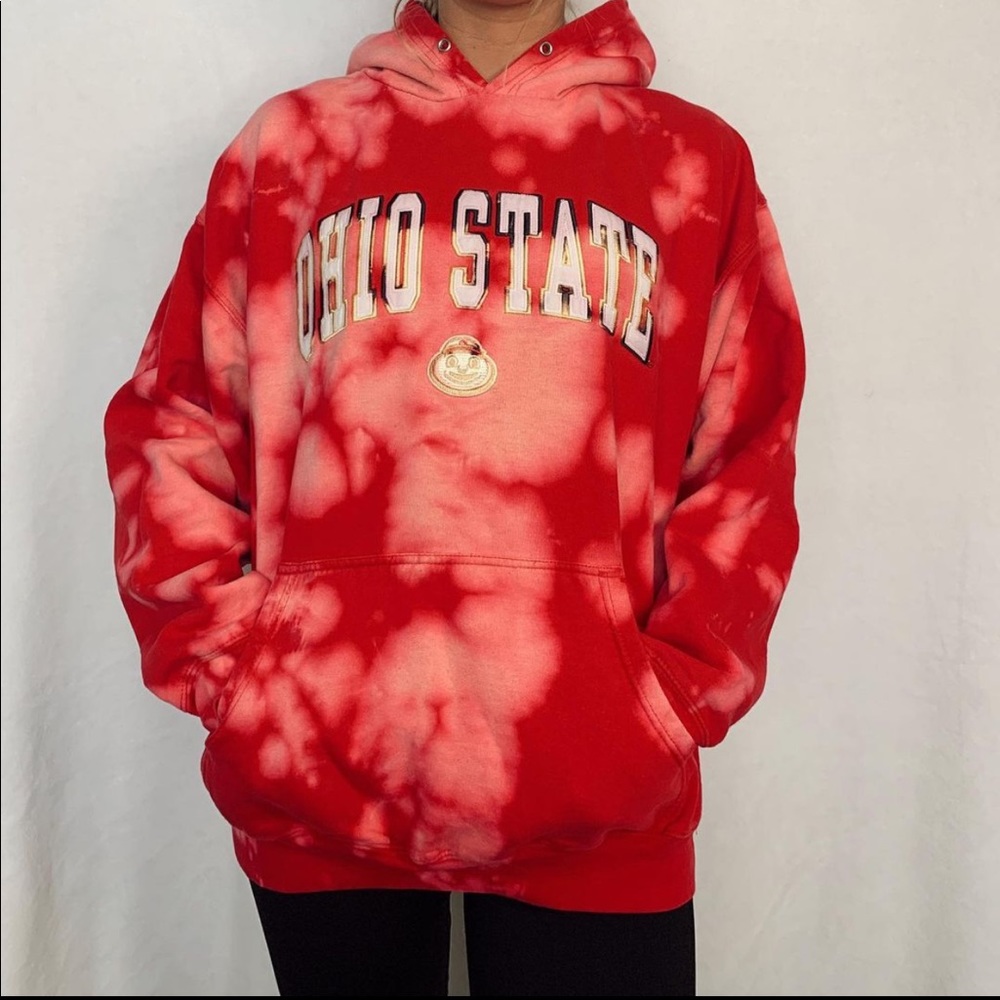Hand bleached OSU hoodie